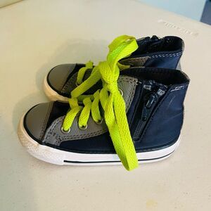 Converse Toddler CTAS black grey chucks Side Zip High-Top Sneakers-Size 6 shoes